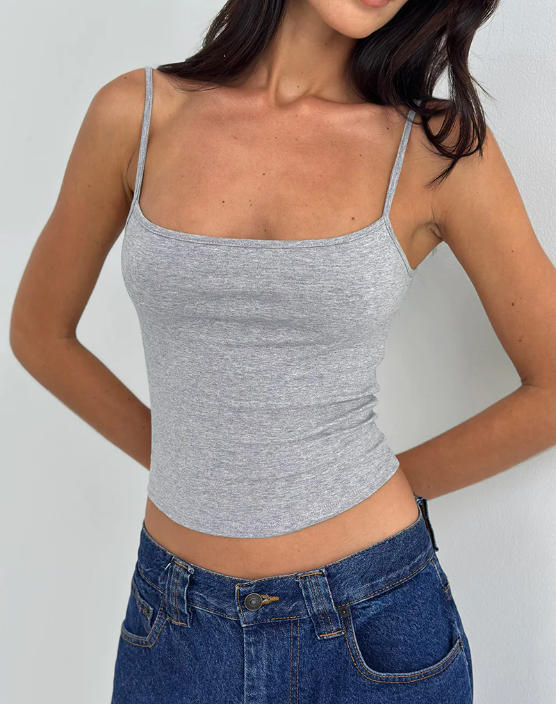 Solay Vest Top in Grey Marl - Image 4