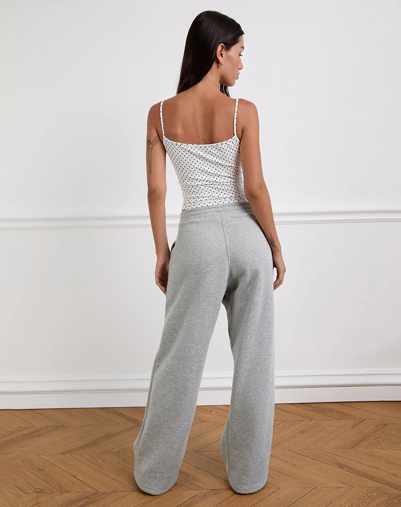 Solay Cami Top in White with Black Micro Polka Print - Image 5