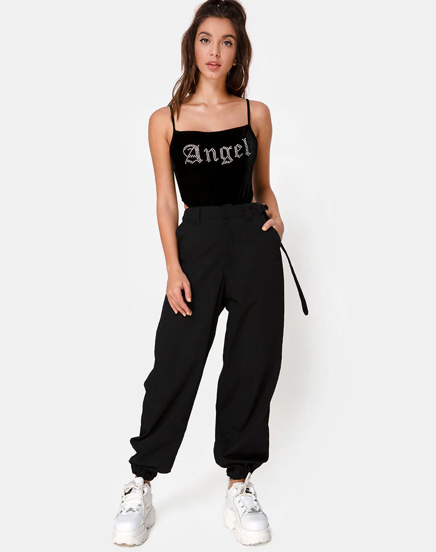 Solemo Bodice in Black with Angel Diamante Hot Fix - Image 3