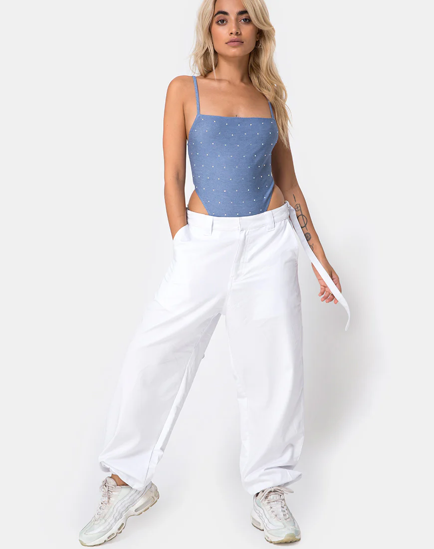 Solemo Bodice in Blue Denim Hot Fix - Image 3