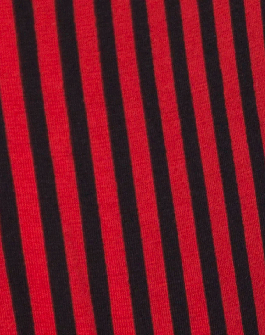 Solemo Bodice in Mini Stripe Red and Black - Image 5