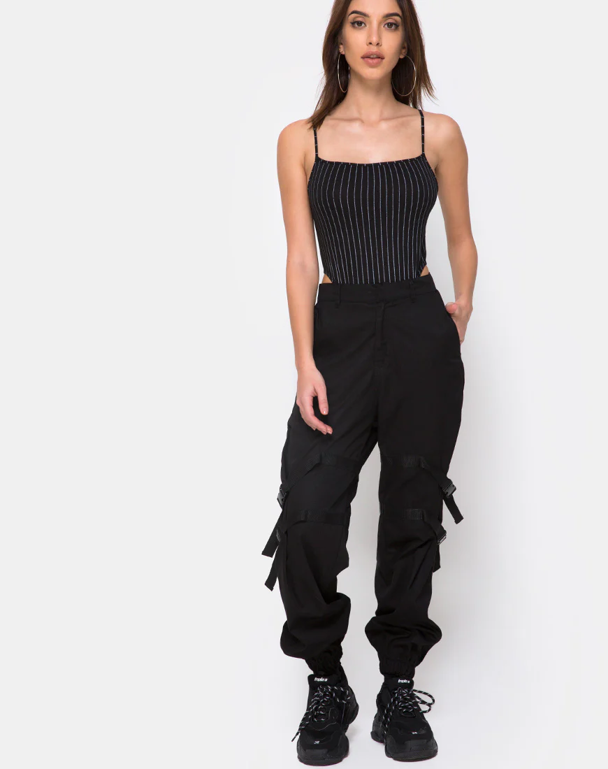 Solemo Bodice in Pinstripe Black - Image 3
