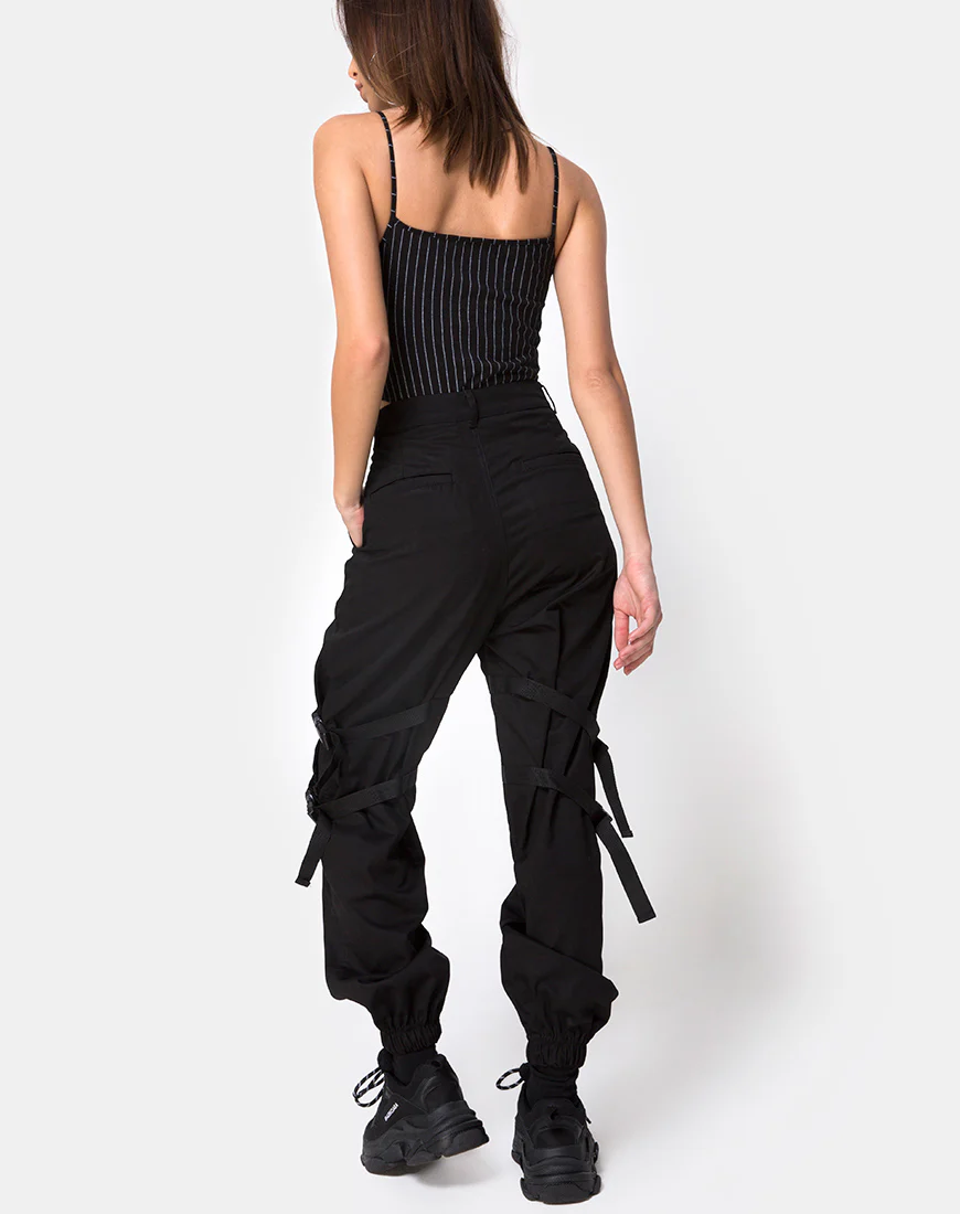 Solemo Bodice in Pinstripe Black - Image 4