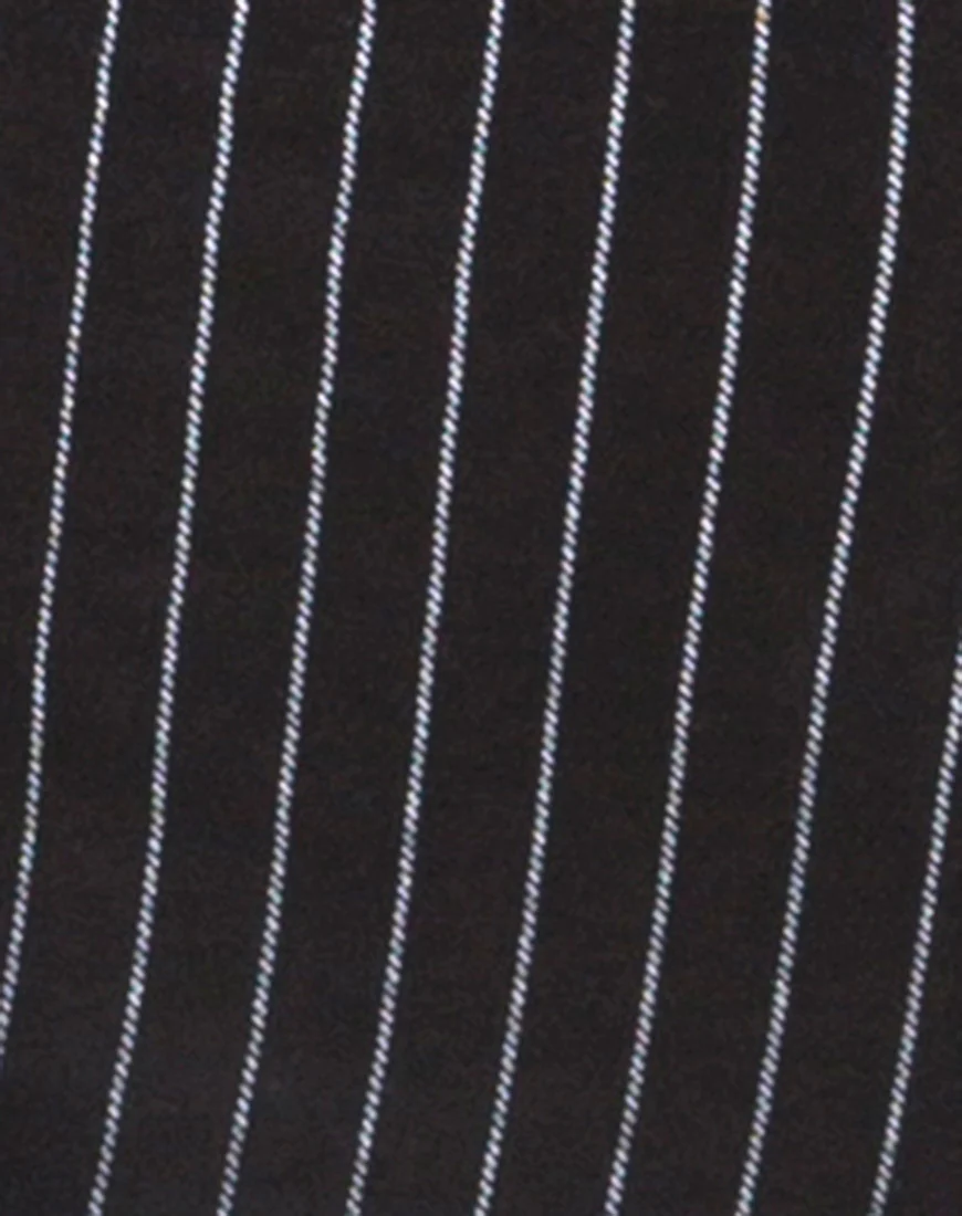 Solita Unitard in Pinstripe Black - Image 5