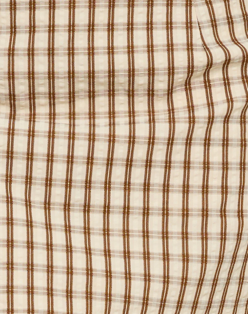 Solla Mini Skirt in Brown Check - Image 6