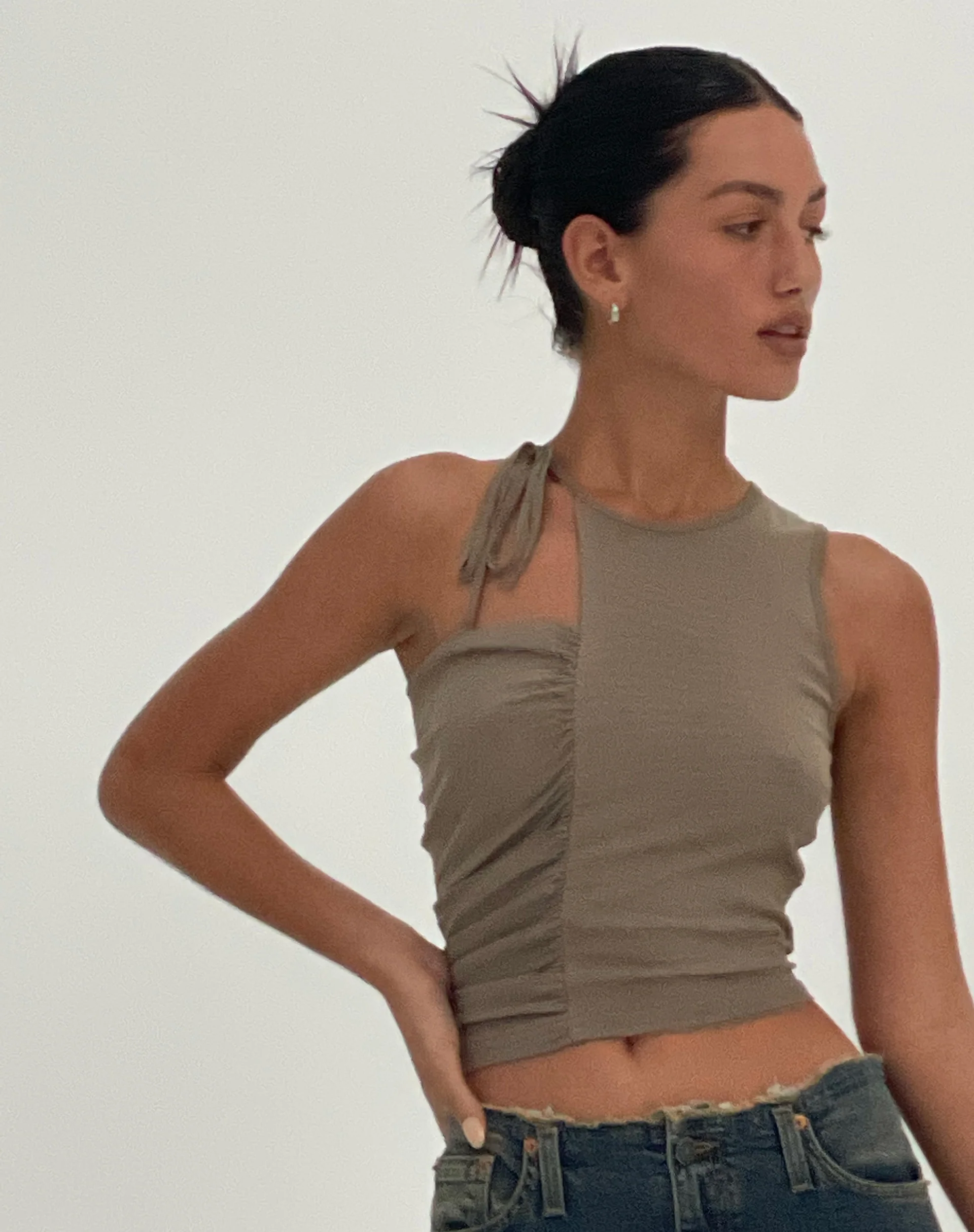 MOTEL X JACQUIE Sonja Crop Top in Oatmeal - Image 2