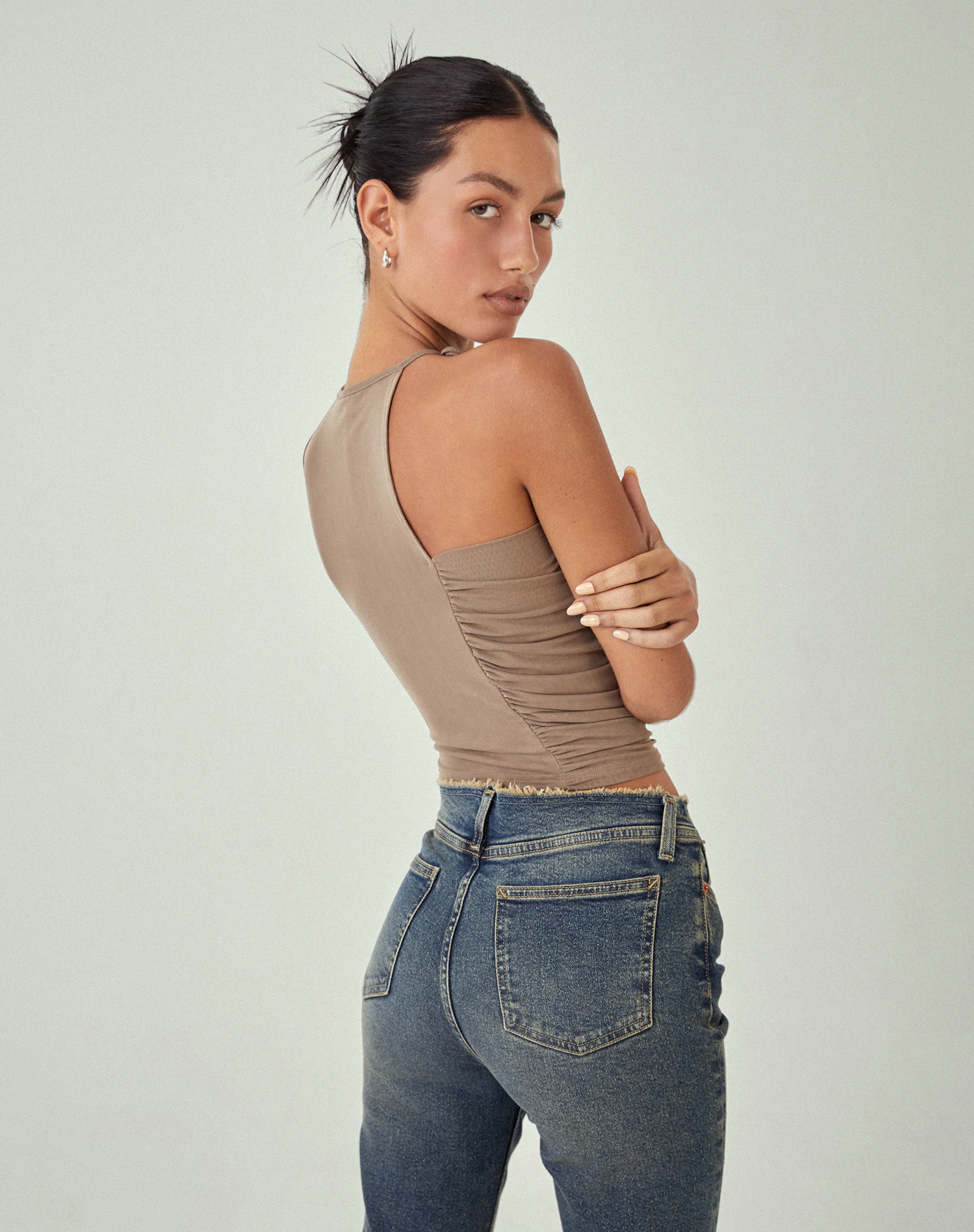 MOTEL X JACQUIE Sonja Crop Top in Oatmeal - Image 4