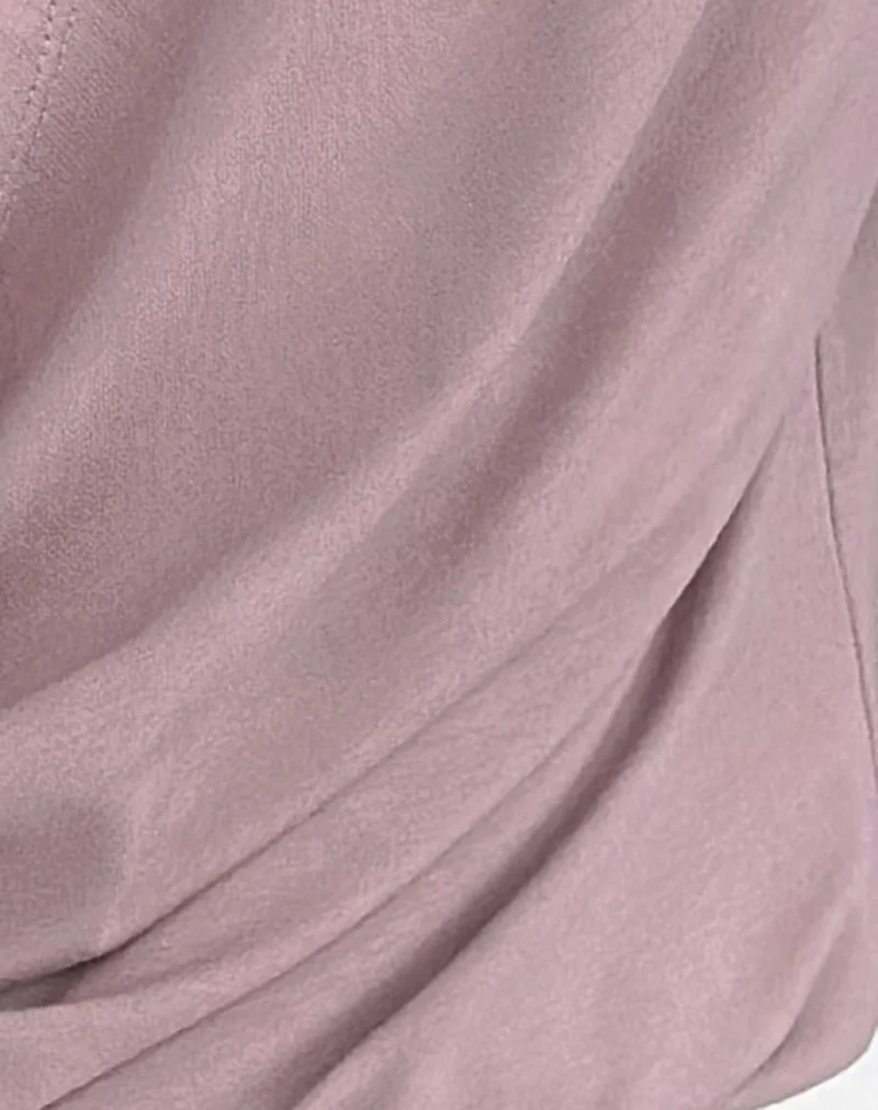 Sore Long Sleeve Cowl Top in Jersey Dusty Mauve - Image 8