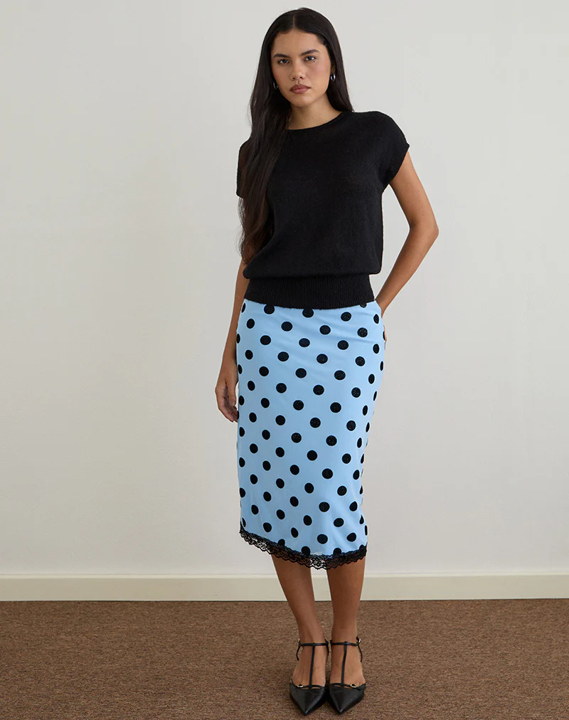 Sorin Deep Waistband Top in Knit Black - Image 4