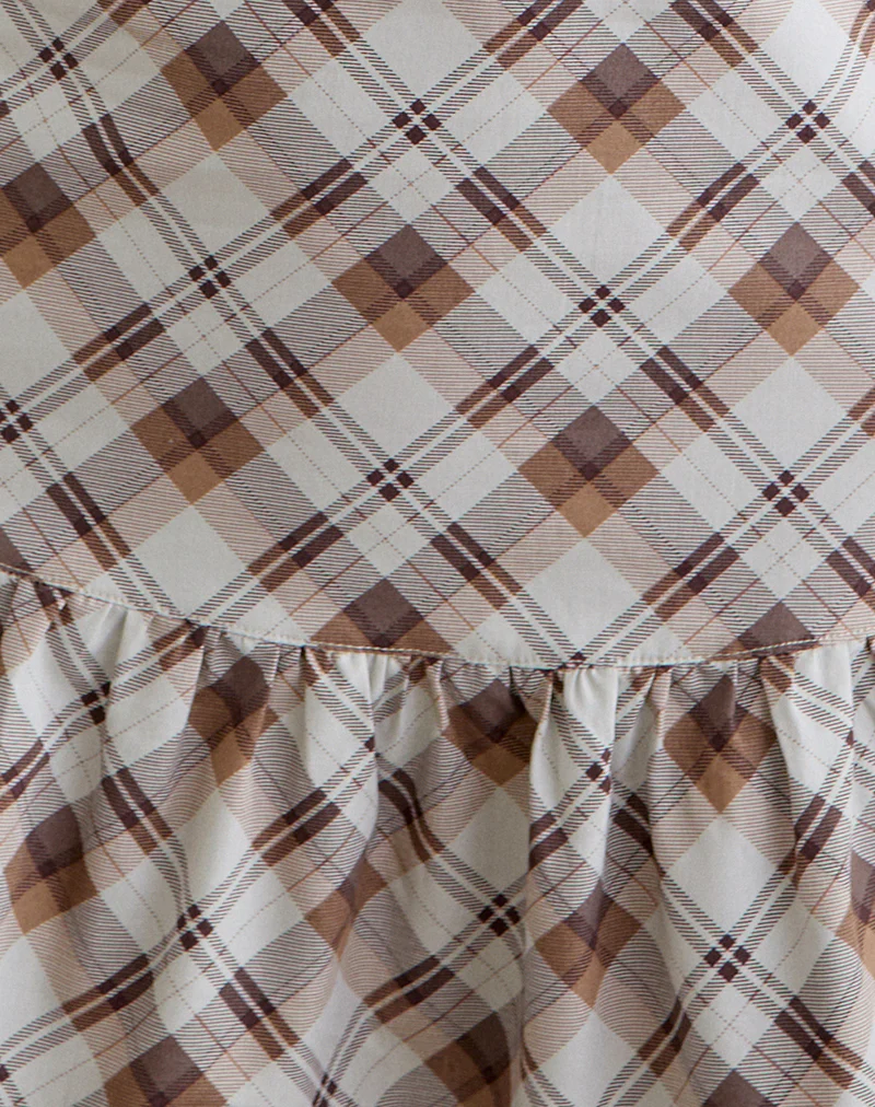 Soulie Mini Dress in Angled Check Brown - Image 6