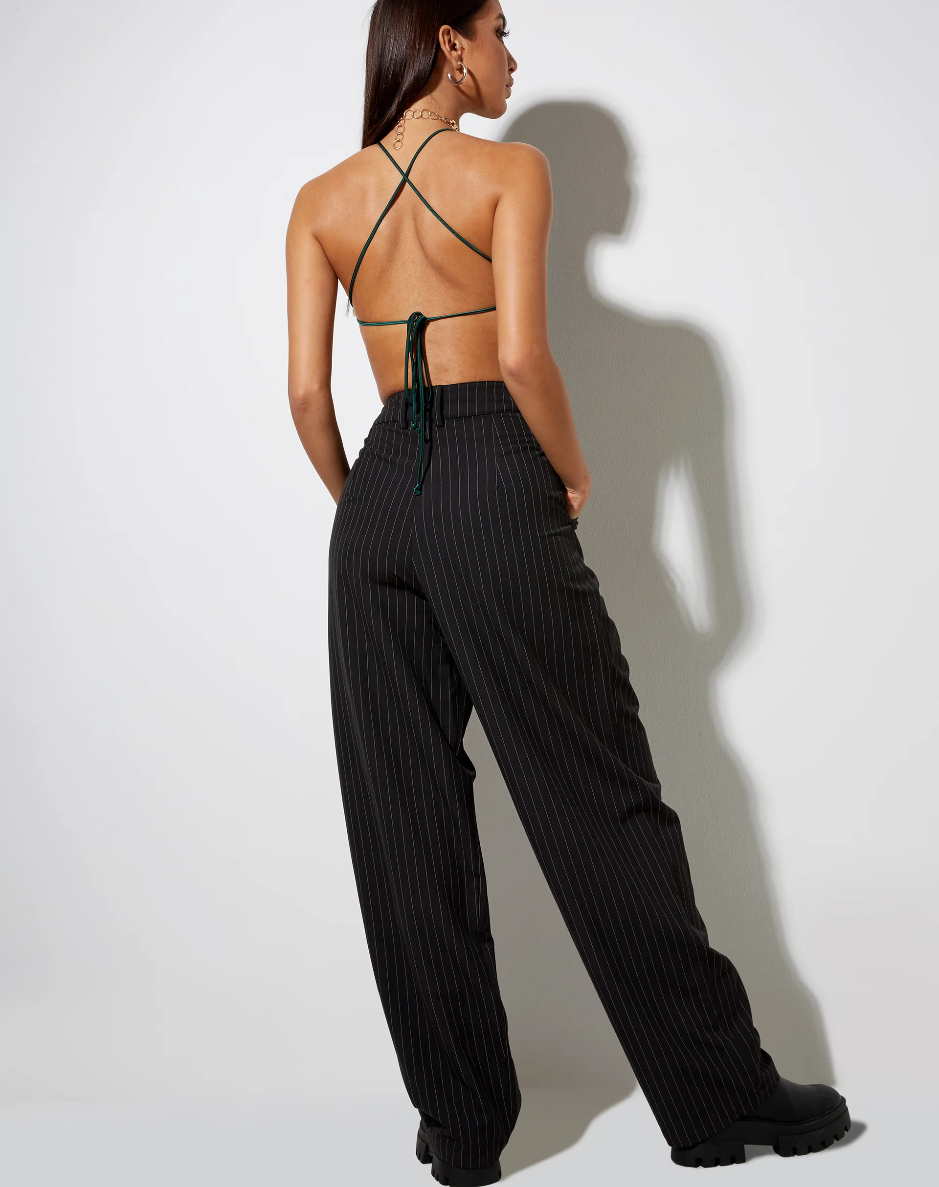 Spence Top in Satin Forest Green - Image 4