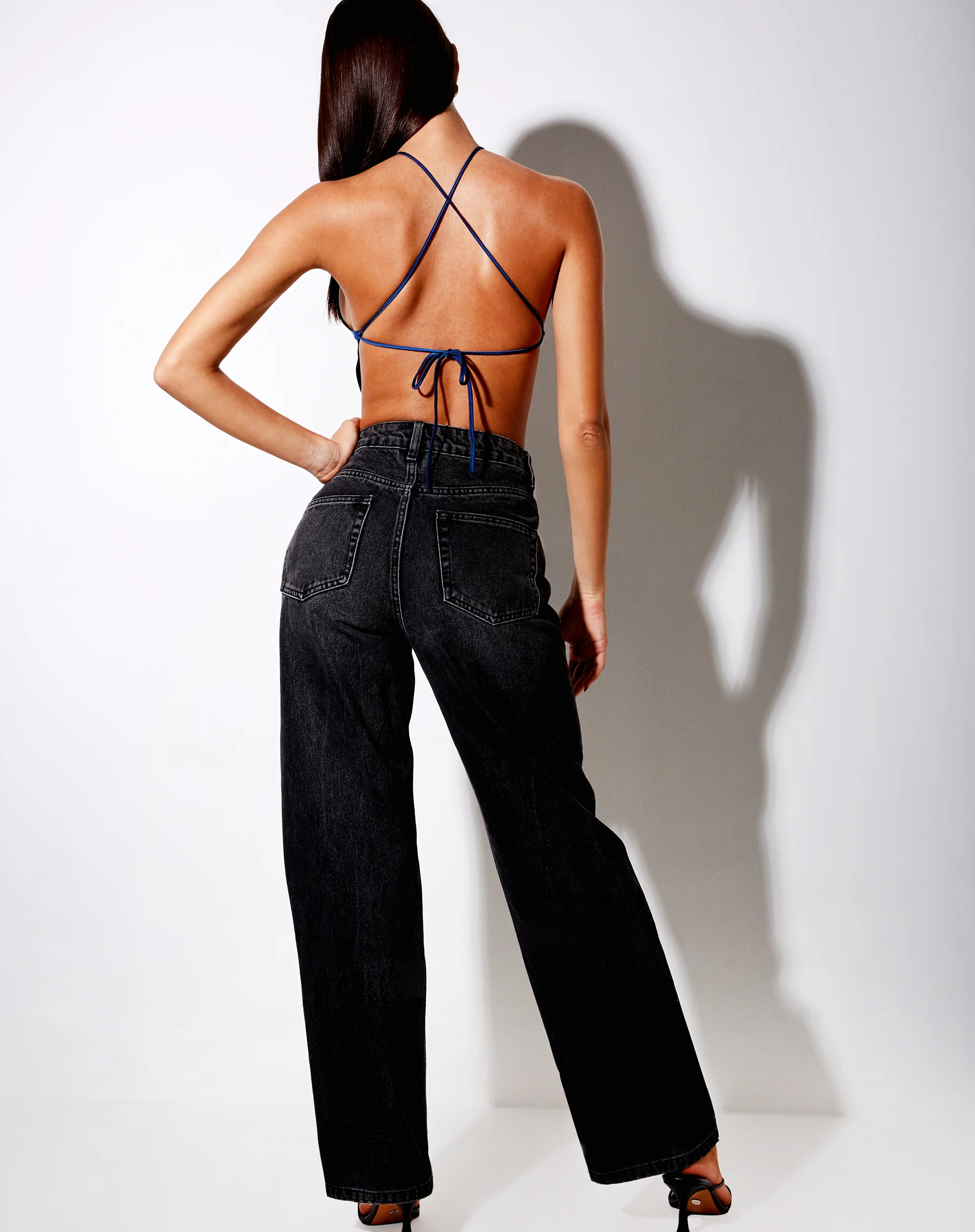 Spence Top in Satin Midnight Blue - Image 7