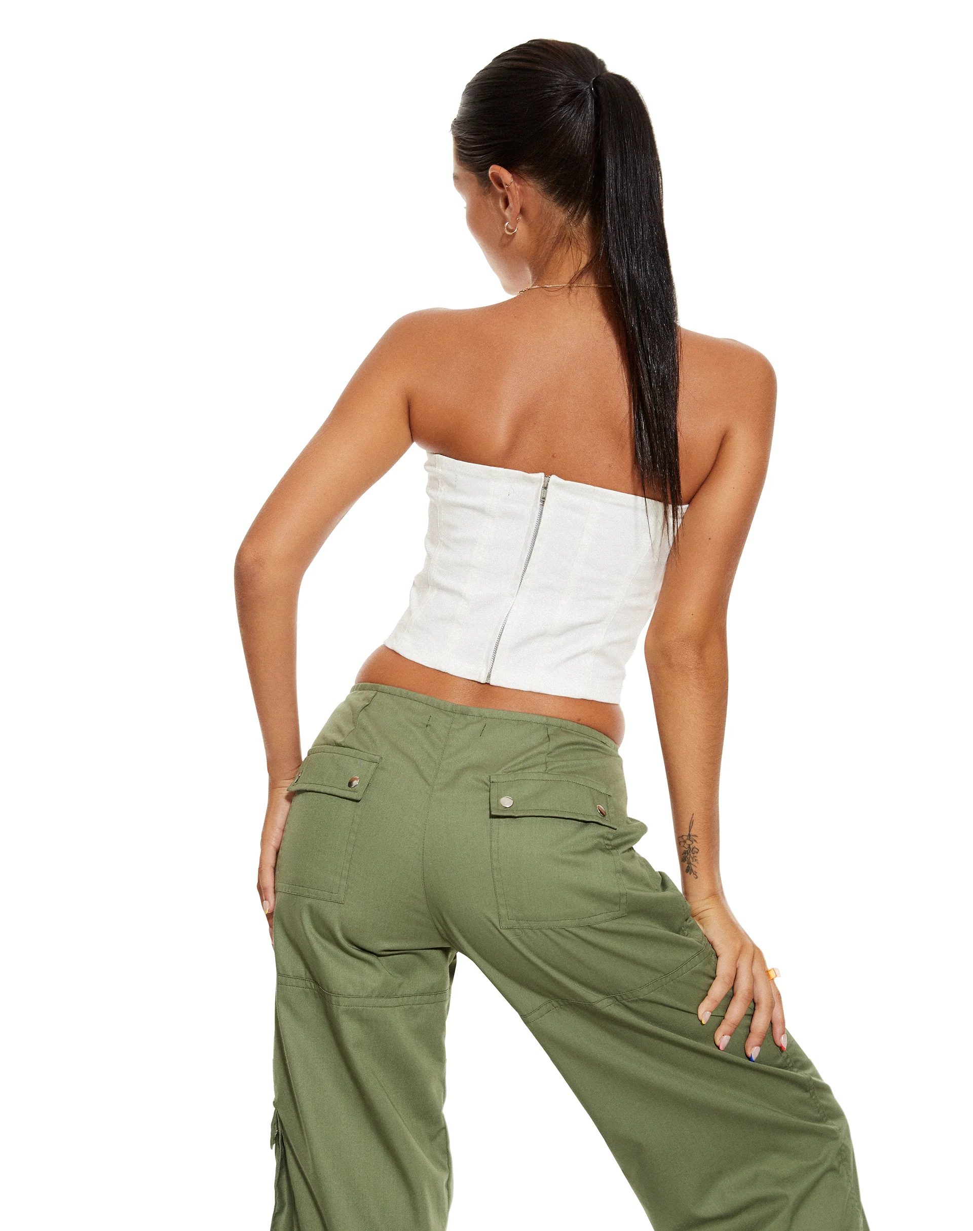 MOTEL X BARBARA Steia Corset Top in White - Image 4