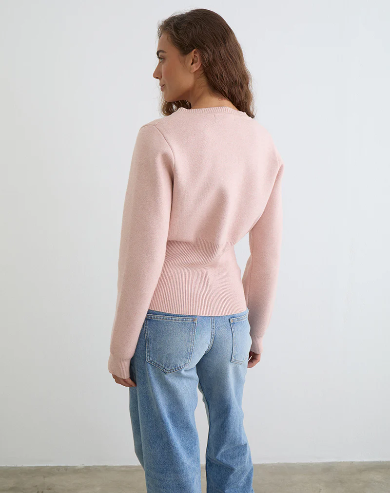 Subra Long Sleeve Cardigan in Pink - Image 5
