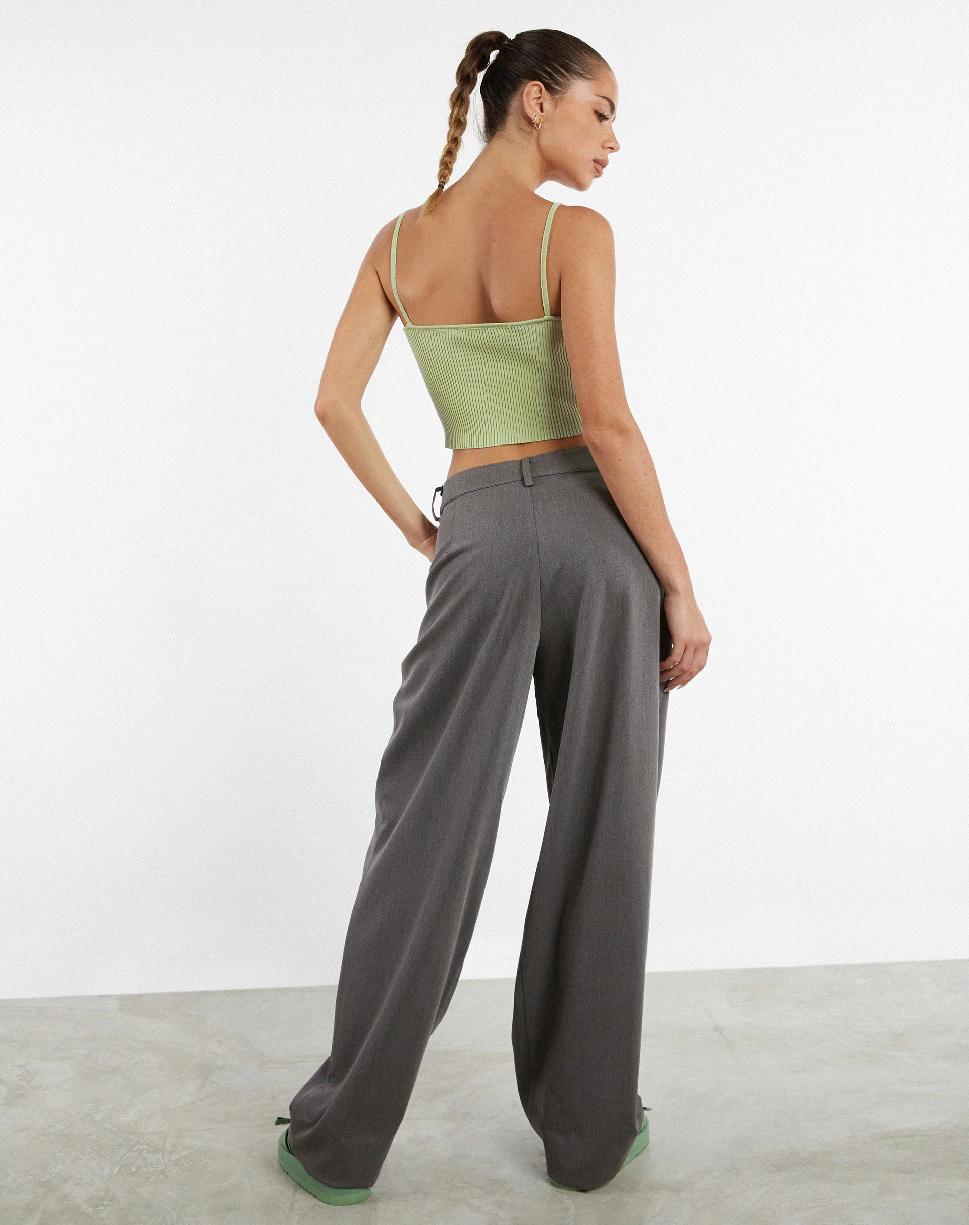 Suhari Top in Rib Knit Pastel Lime - Image 4