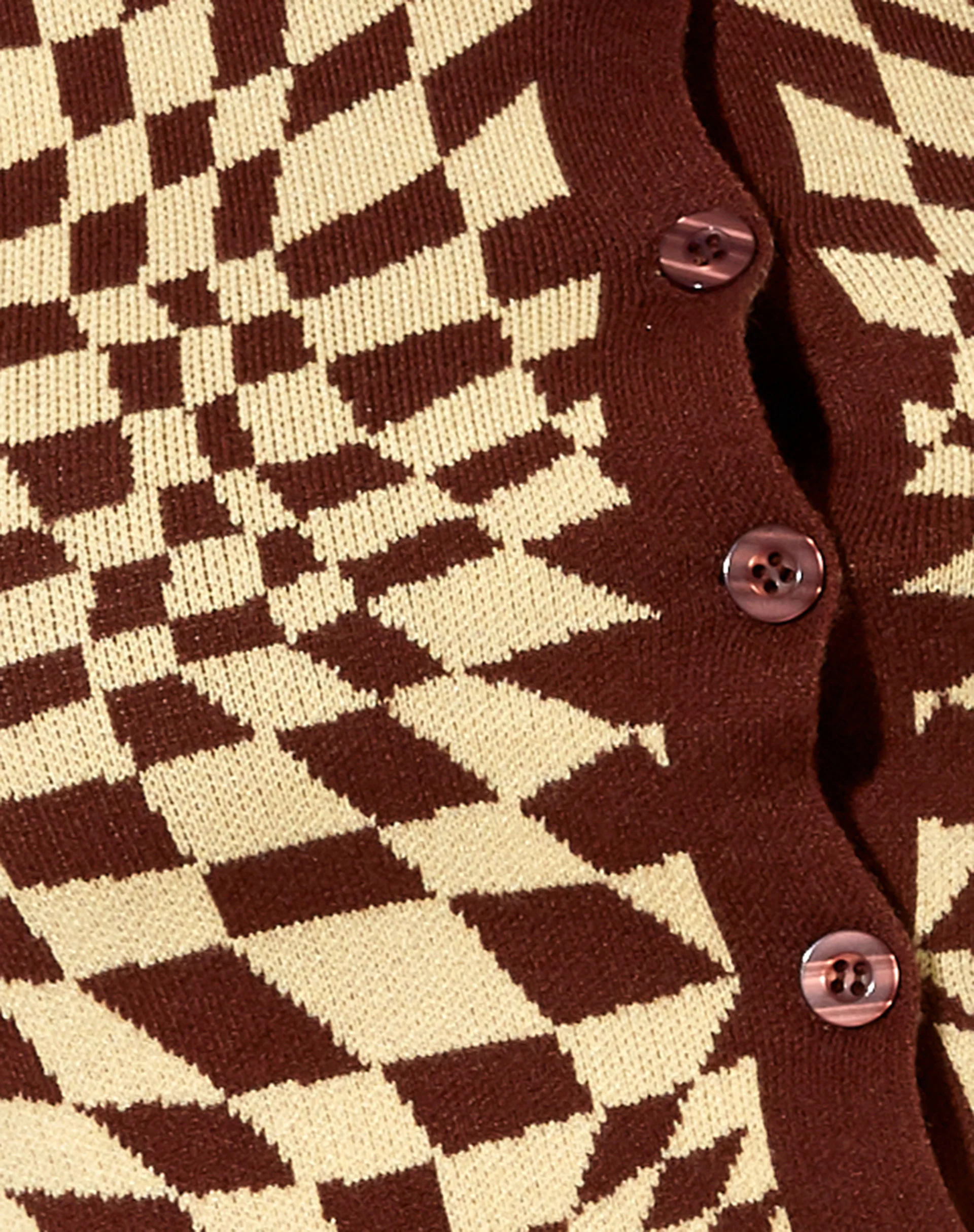 Suho Cardi in Knit Square Flag Coffee Quartz - Image 5