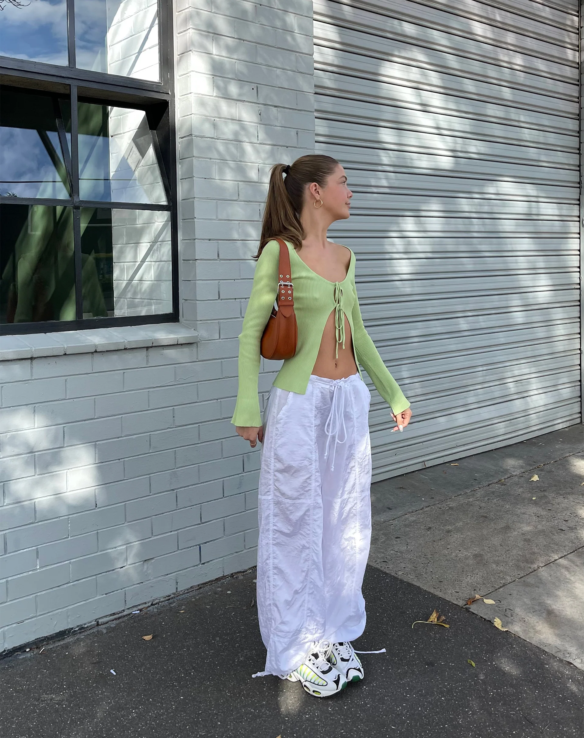 Sujata Cardi in Rib Knit Pastel Lime - Image 2