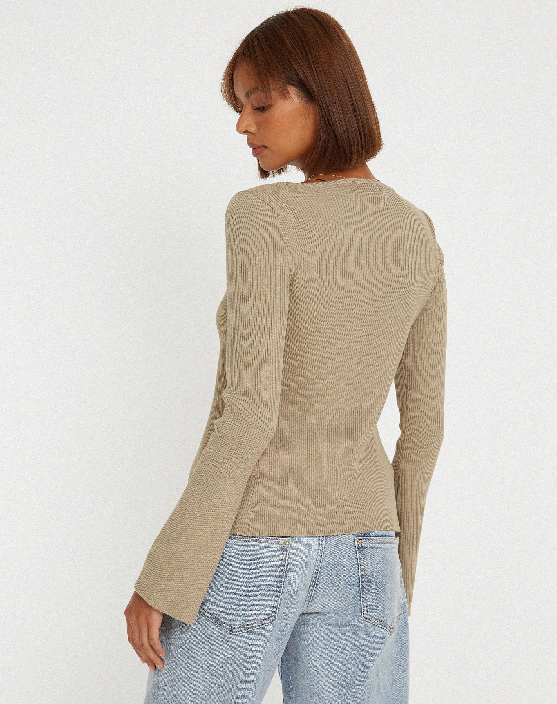 Sujata Cardi in Stone - Image 4