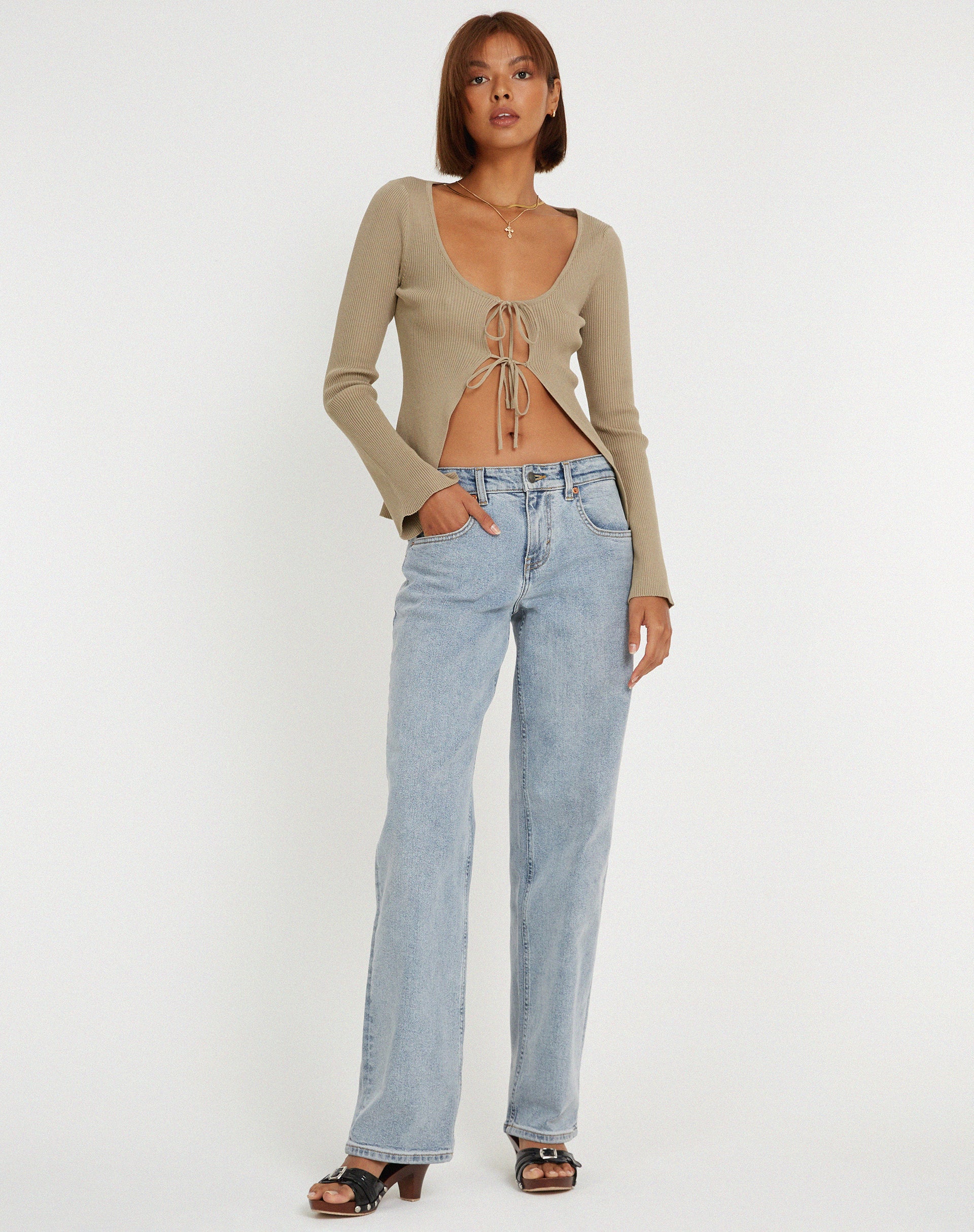 Sujata Cardi in Stone - Image 5