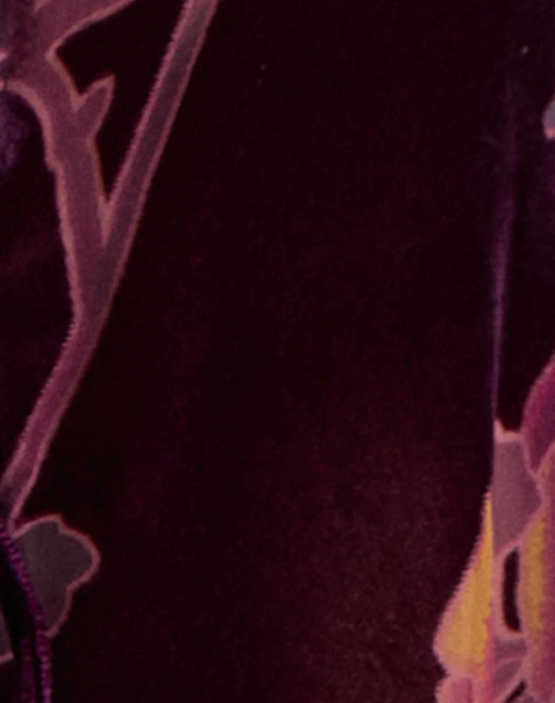 Sukita Cardigan in Floral Devore Burgundy - Image 5
