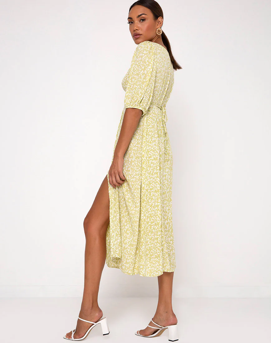 Sula Midi Dress in Crinkle Botanic Mint Foam - Image 2