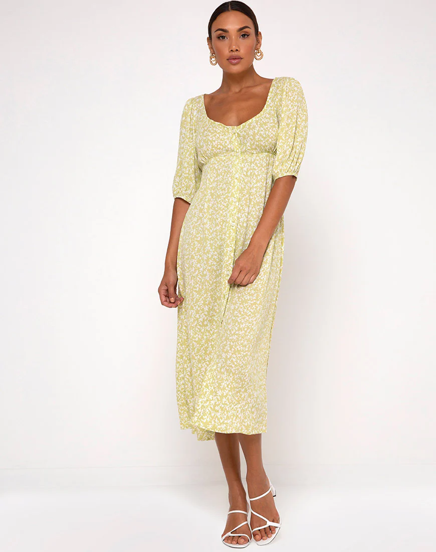 Sula Midi Dress in Crinkle Botanic Mint Foam - Image 3