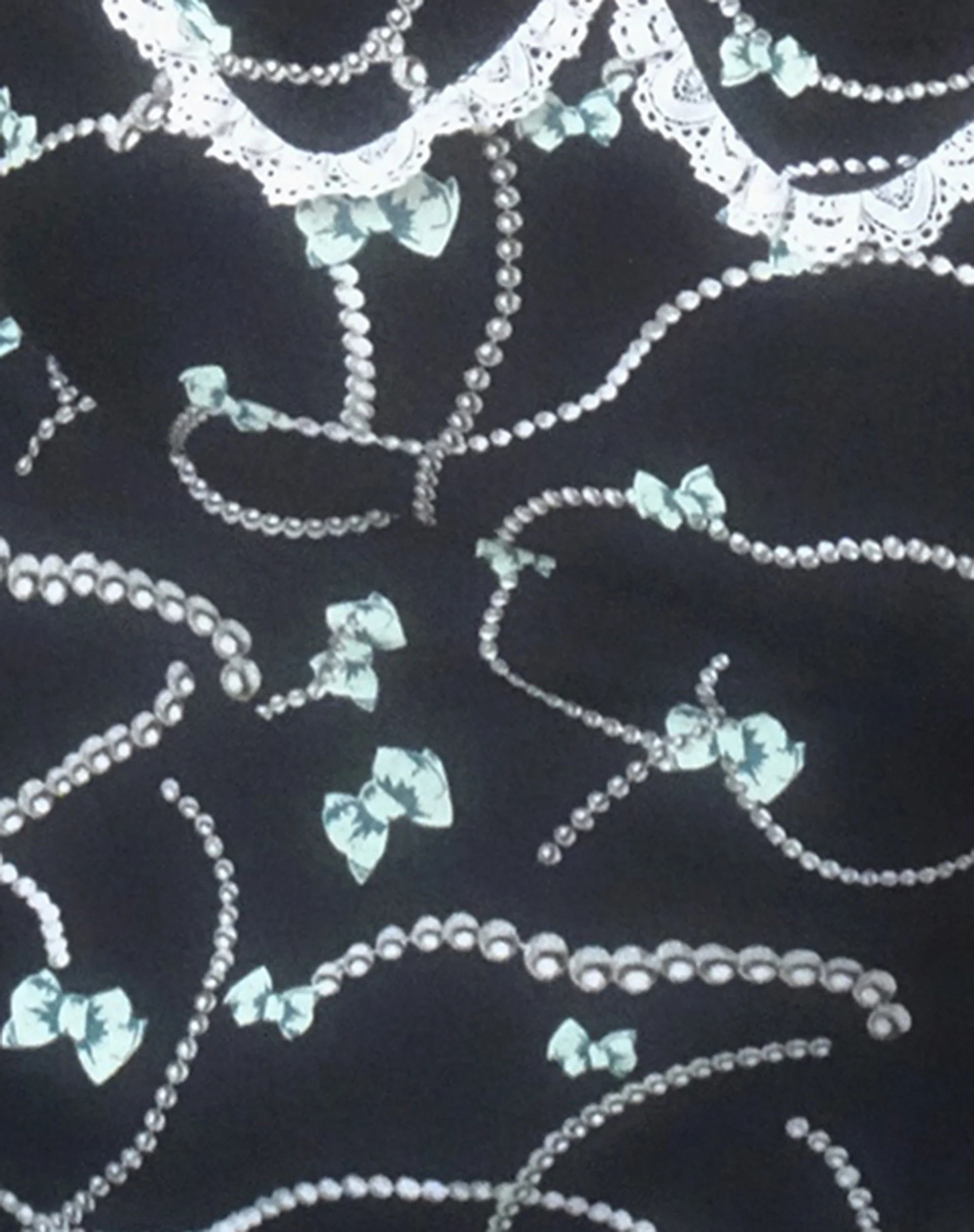 Sulani Mini Dress in Black with Pearl and Bow Print - Image 6