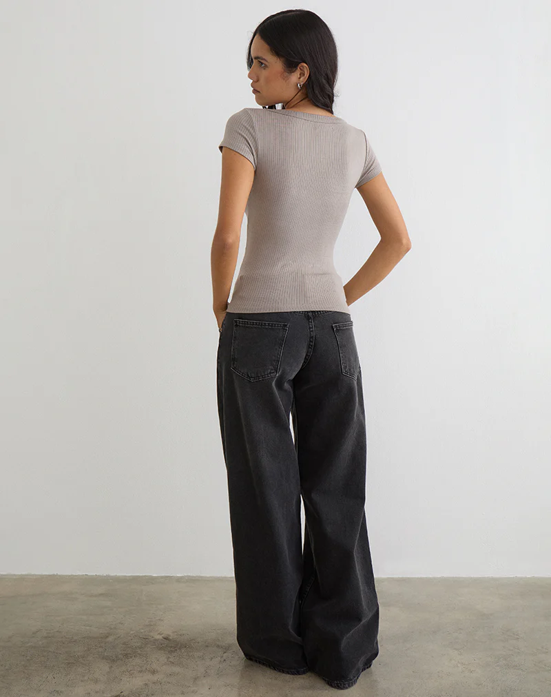Sumala Tee in Thick Rib Moon Rock - Image 5