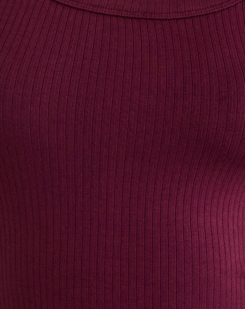 Sumala Tee in Thick Rib Wine - Image 5