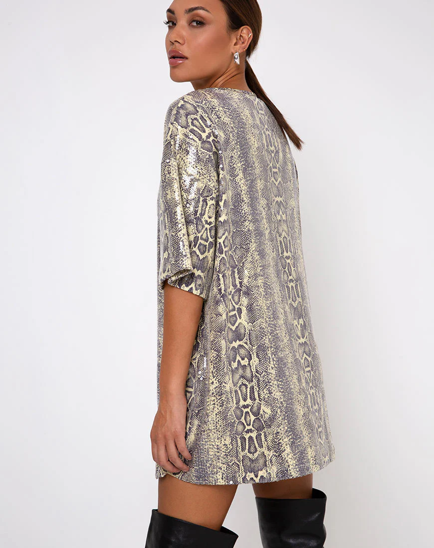 Sunny Kiss Tee in Acid Snake Clear Sequin - Image 2