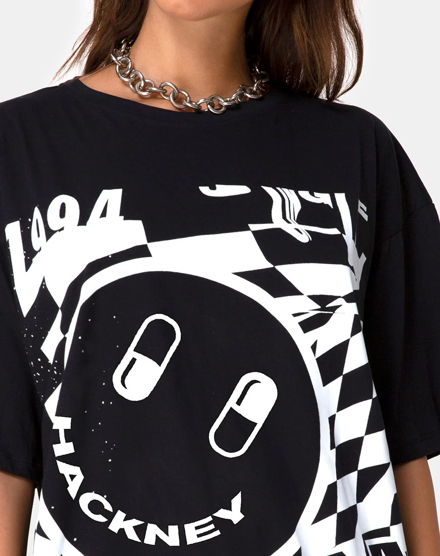 Sunny Kiss Tee in Black with White Dream Scape - Image 5