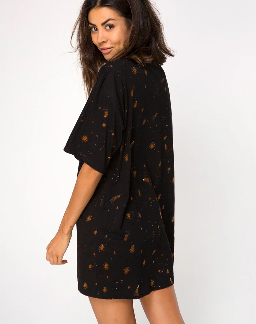 Sunny Kiss Tee in Celestial Black Placement - Image 2