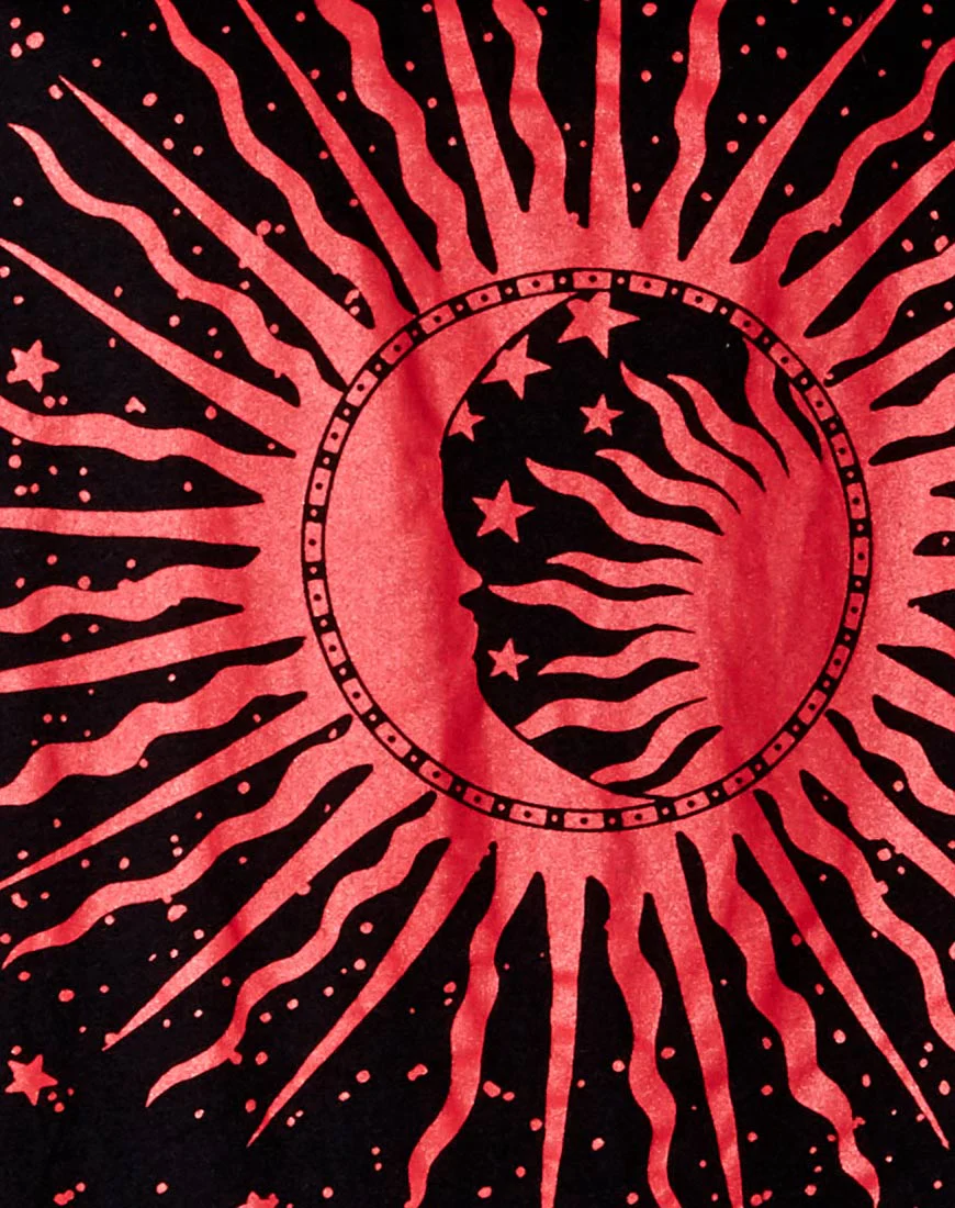 Sunny Kiss Tee in Black and Red Cosmos - Image 5