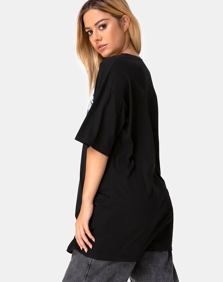 Sunny Kiss Tee in Black with Cherub - Image 3