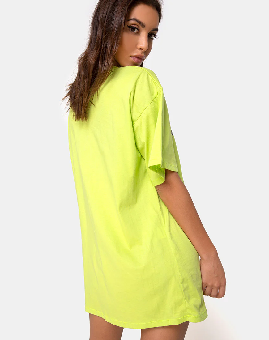 Sunny Kiss Tee in Lime with Cherub - Image 3
