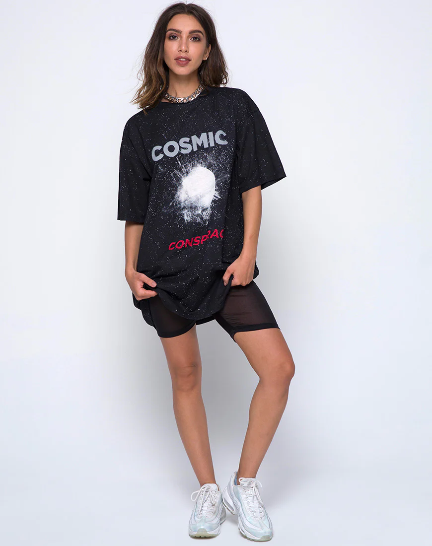 Sunny Kiss Oversize Tee in Black Cosmic Conspiracy - Image 3