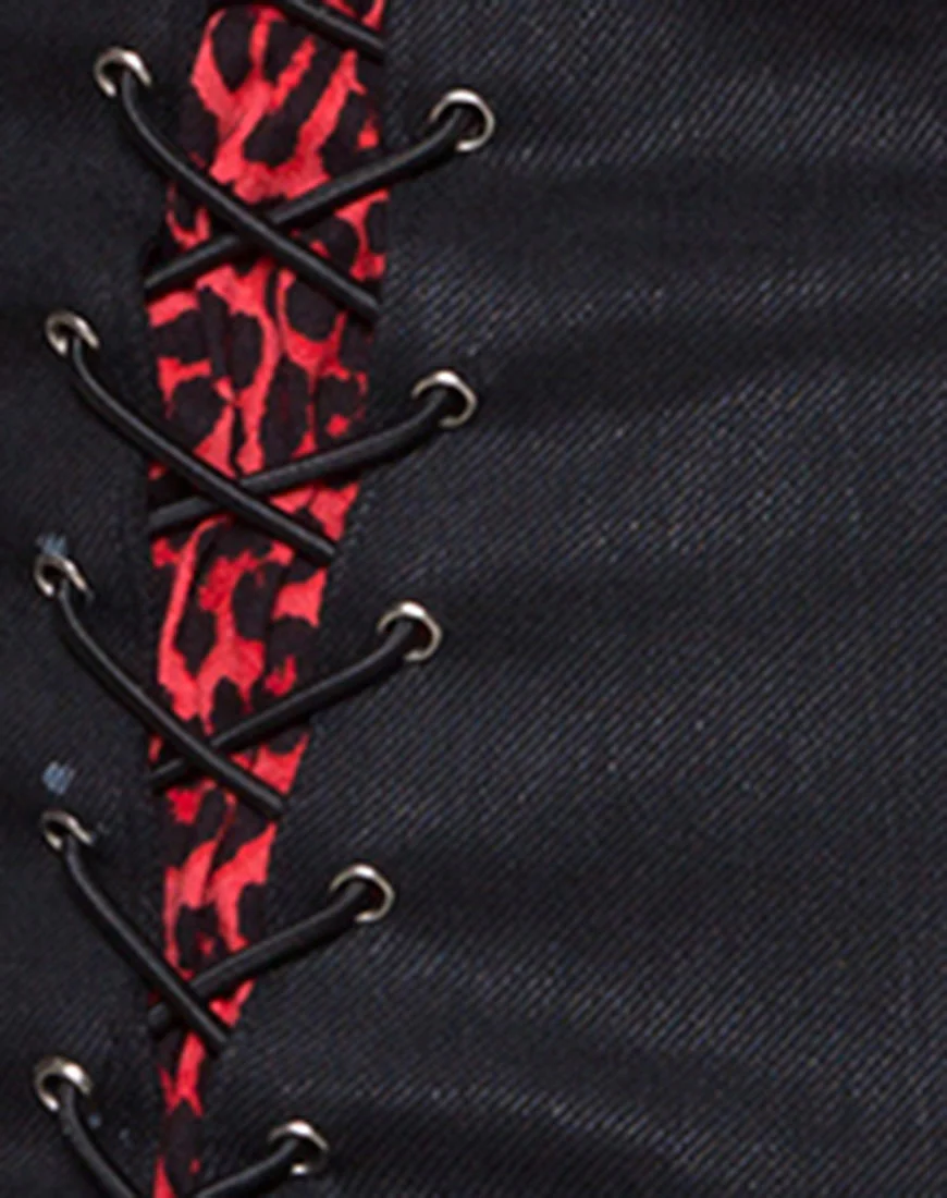 Sunny Kiss Oversize Tee in Coloured Animal Red - Image 6