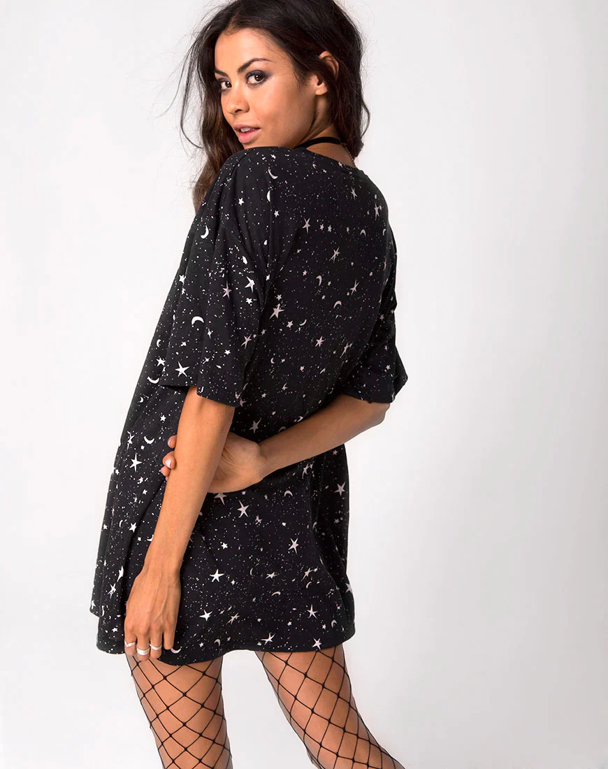 Sunny Kiss Oversized Tee in Black Cosmos - Image 4