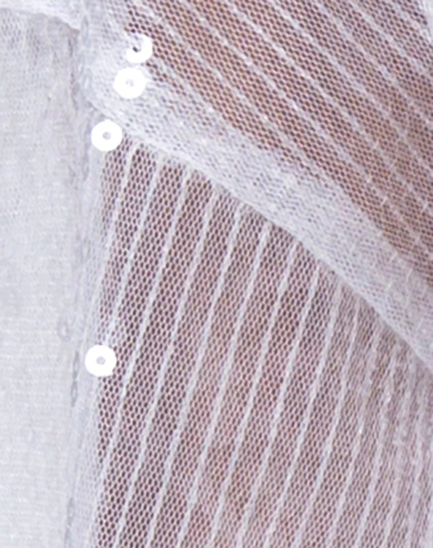Sunny Kiss Tee in Sheer White Clear Sequin - Image 5