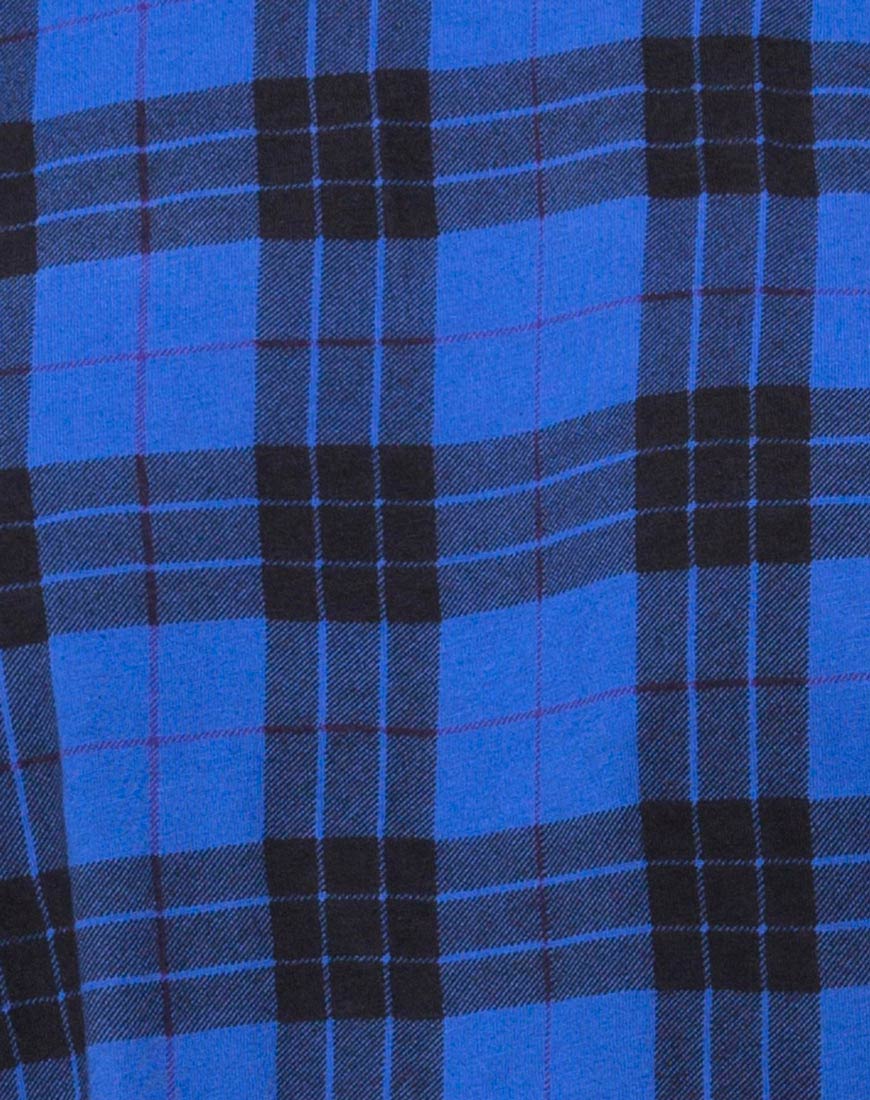 Sunny Kiss T Shirt Dress in Tartan Blue - Image 5