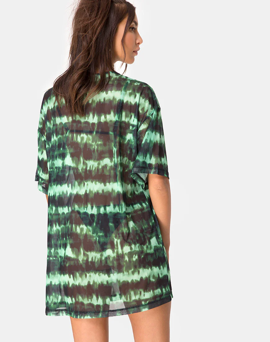 Sunny Kiss Tee in Tie Dye Turquoise Mesh - Image 2