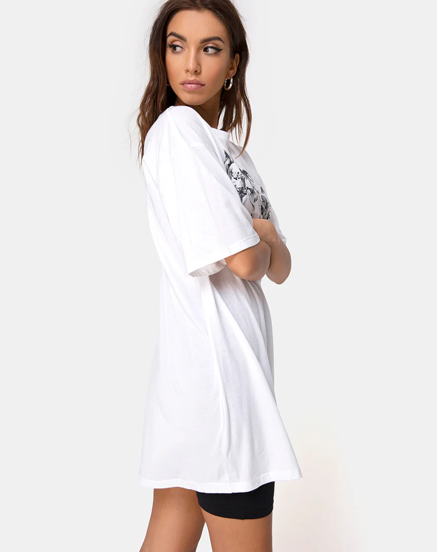 Sunny Kiss Tee in White with Cherub - Image 2