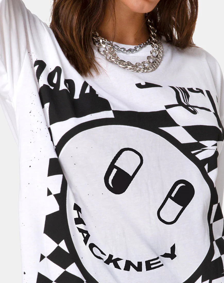 Sunny Kiss Tee in White with Black Dream Scape - Image 5
