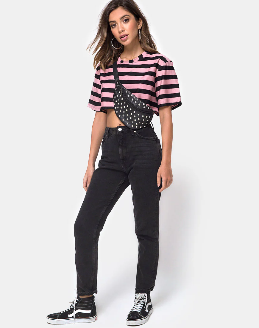 Super Cropped Tee in Campbell Stripe - Image 3