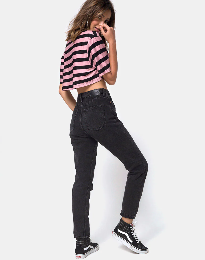 Super Cropped Tee in Campbell Stripe - Image 4