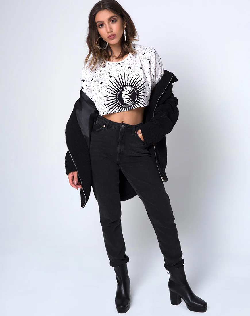 Super Cropped Tee in White Cosmo - Image 3