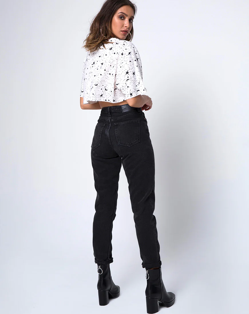 Super Cropped Tee in White Cosmo - Image 4