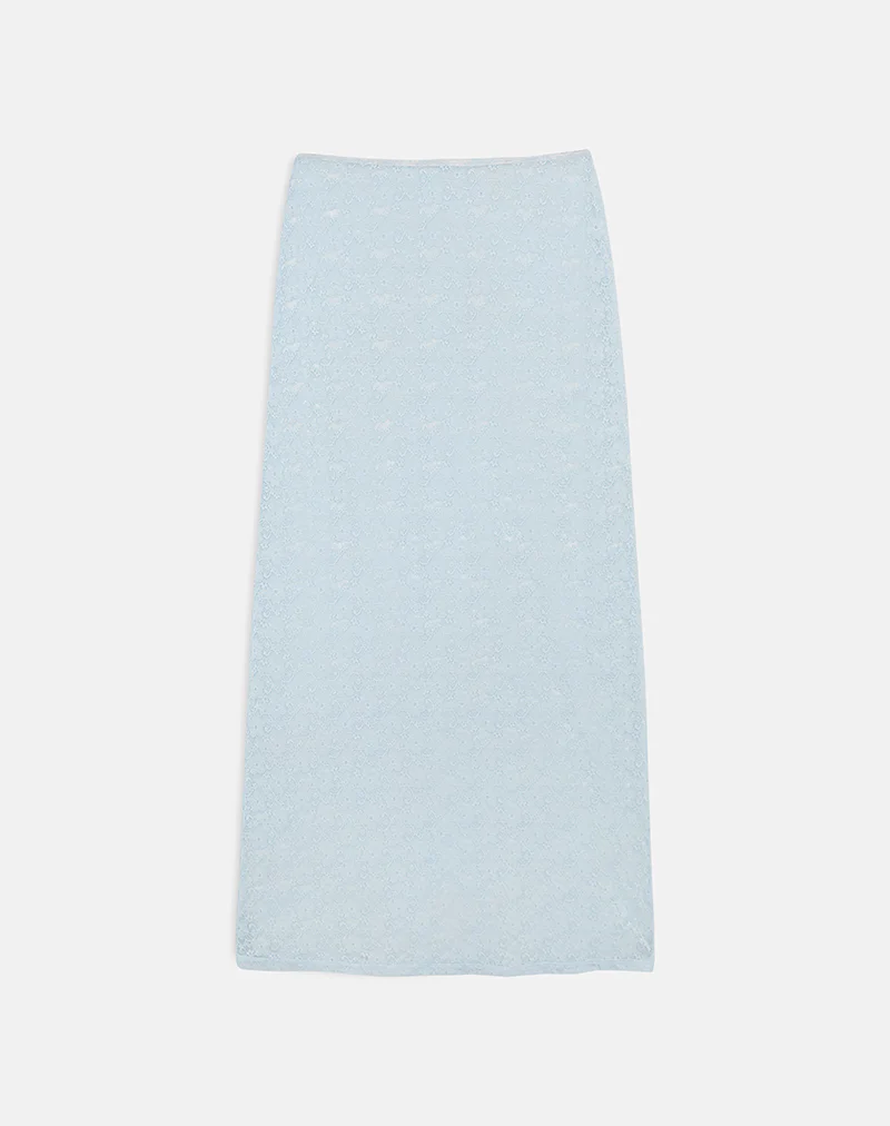 Surina Maxi Skirt in Lace Turquoise - Image 5