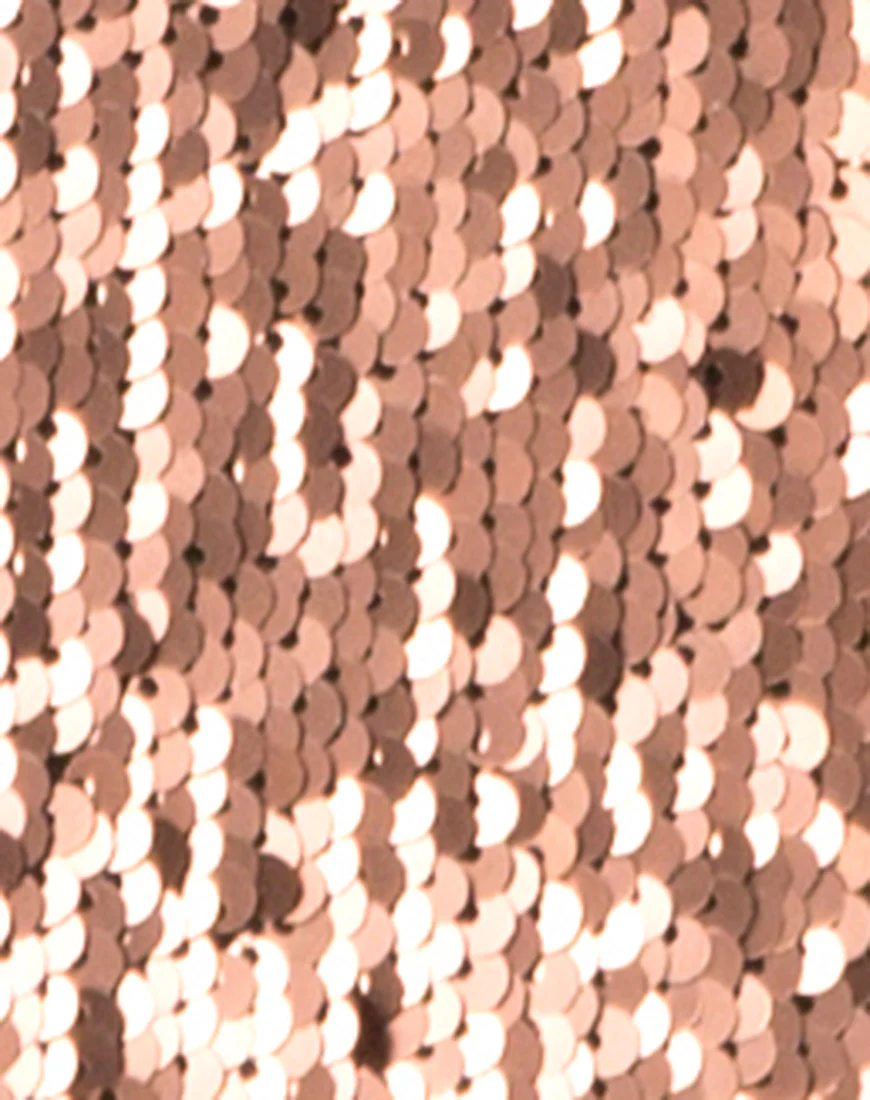 Surt Bodycon Dress in Metallic Sequin Copper - Image 5