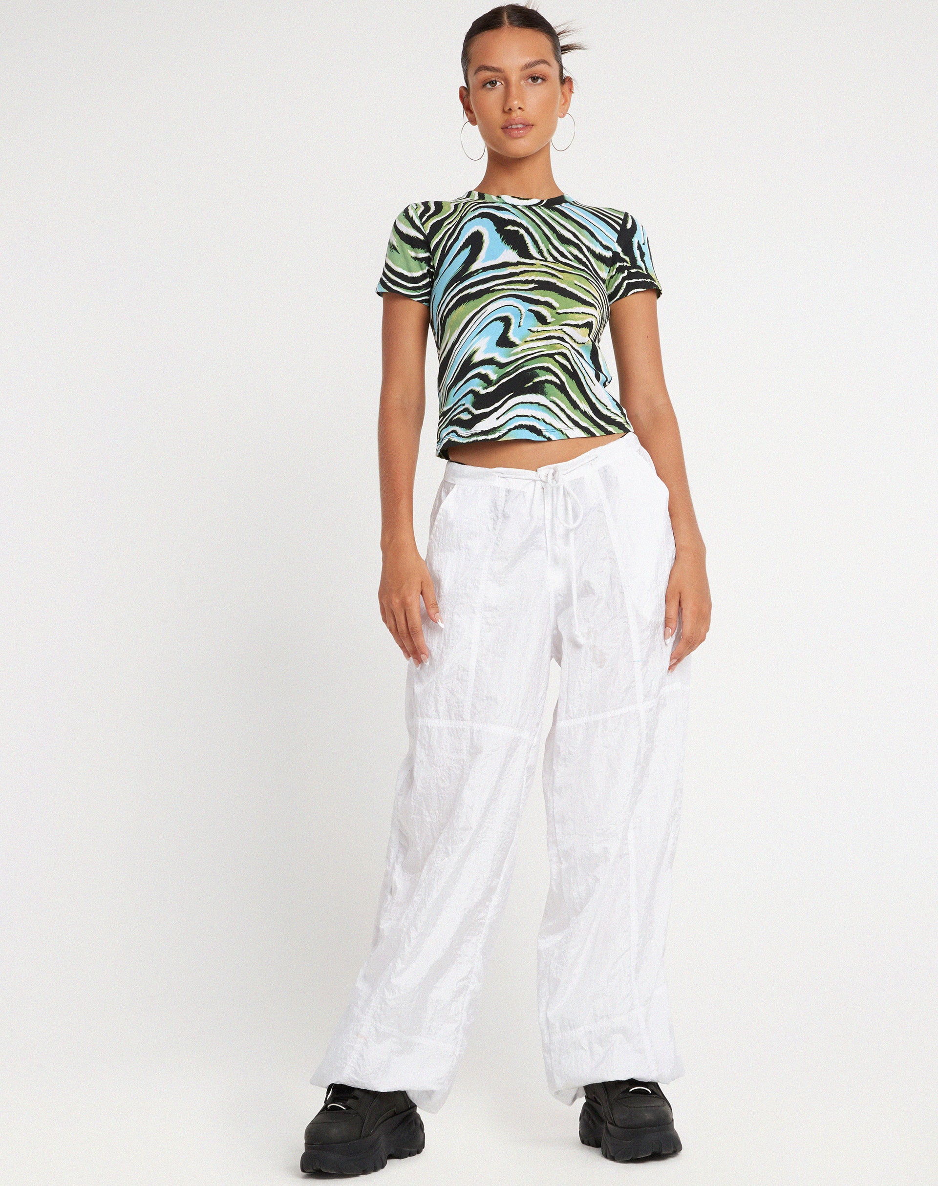 Surtie Crop Top in Warped Zebra Blue - Image 4
